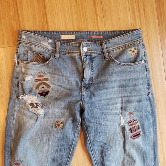 Pilcro and the Letterpress Slim Boyfriend Crop Embroidered Jeans - Picture 2 of 10
